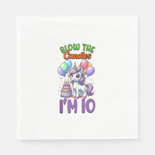 Serviette En Papier Unicorn Enfants 10e anniversaire fête garçon 10 an