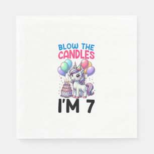 Serviette En Papier Unicorn Enfants 7e fête d'anniversaire garçon 7 an