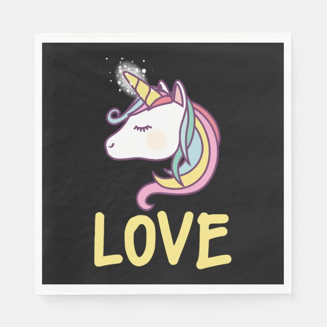 Serviette En Papier Unicorn Love (Devant)