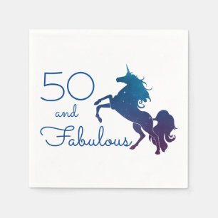 Serviette En Papier Unicorn Lover's 50 and Fabulous Birthday