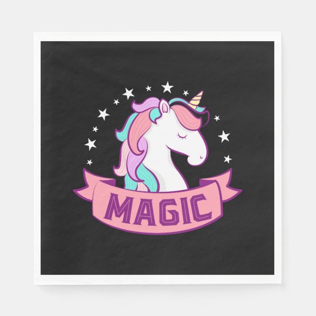 SERVIETTE EN PAPIER UNICORN MAGIC (Devant)