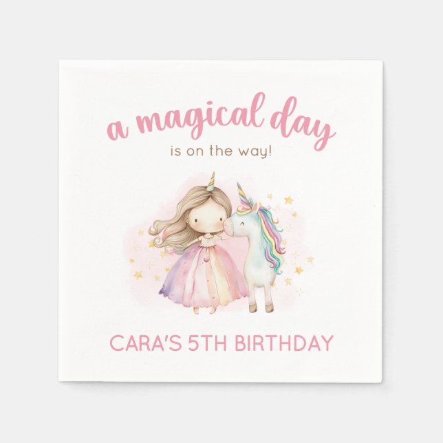 Serviette En Papier Unicorn Magical Day Birthday Party (Devant)