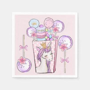 Serviette En Papier Unicorn "Moon Pie" et "Cake Pops"