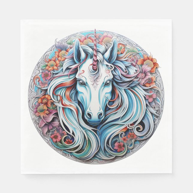 Serviette En Papier Unicorne (Devant)