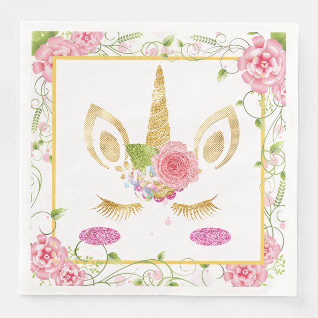 Serviette En Papier Unicorne (Devant)