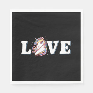 Serviette En Papier Unicorne amour