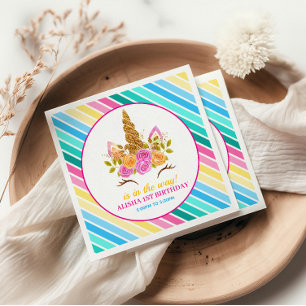 Serviette En Papier Unicorne Anniversaire 1er Anniversaire