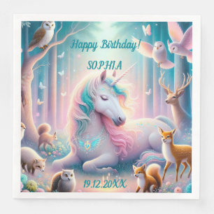 Serviette En Papier Unicorne, Bébé/ Enfants, Anniversaire Nom personna