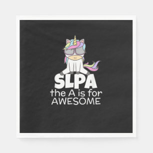 Serviette En Papier Unicorne cool pour SLPA Voix Langue Pathologiste