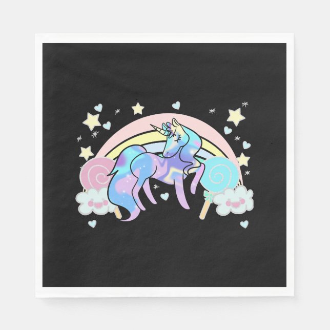 Serviette En Papier Unicorne LOVE (Devant)