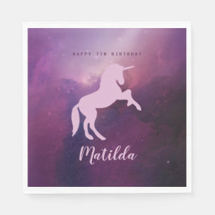 Serviette En Papier unicorne mignonne mauve magique