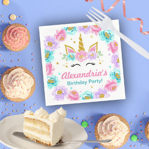 Serviette En Papier Unicorne personnalisée Anniversaire