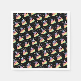 Serviette En Papier Unicorne Rainbow Poop Emoji