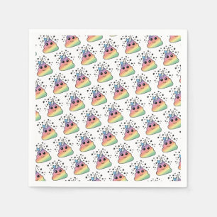 Serviette En Papier Unicorne Rainbow Poop Emoji