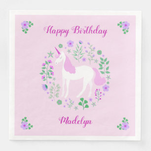 Serviette En Papier Unicorne rose Faux Parties scintillant rose Annive