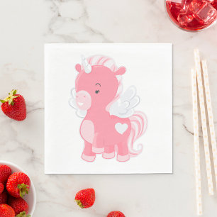Serviette En Papier Unicorne rose mignonne