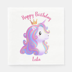 Serviette En Papier Unicorne Whimsical Anniversaire