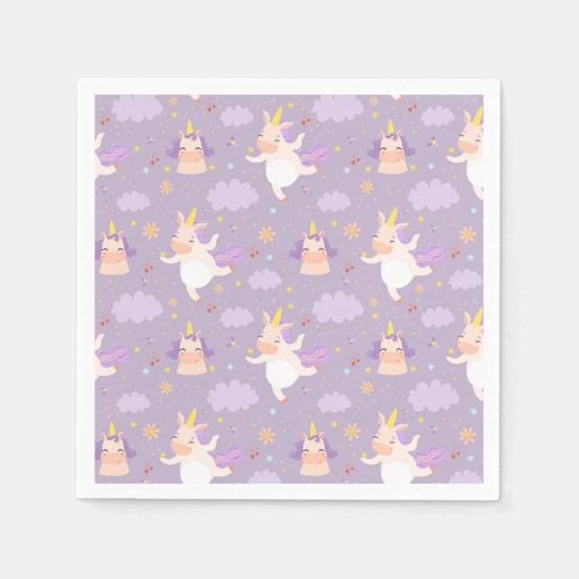 Serviette En Papier Unicornes (Devant)