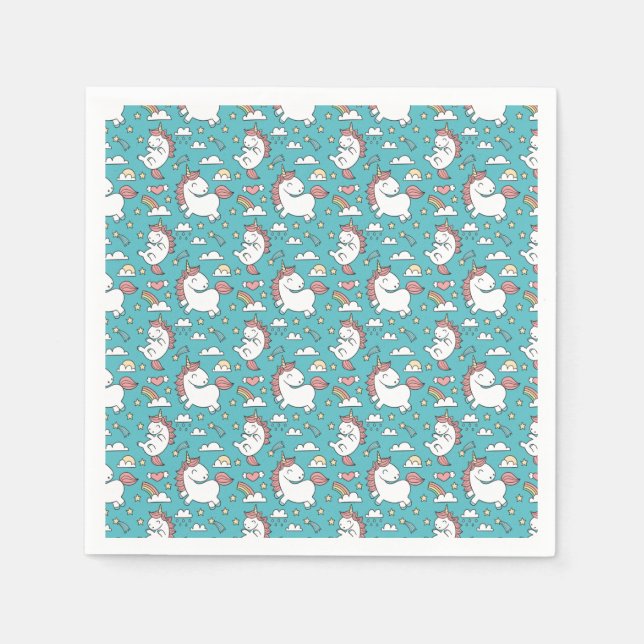 Serviette En Papier Unicornes (Devant)