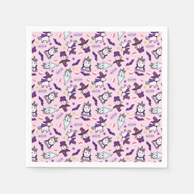 Serviette En Papier Unicornes d'Halloween (Devant)