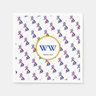 Serviette En Papier UNION JACK Carte Monogramme Livre