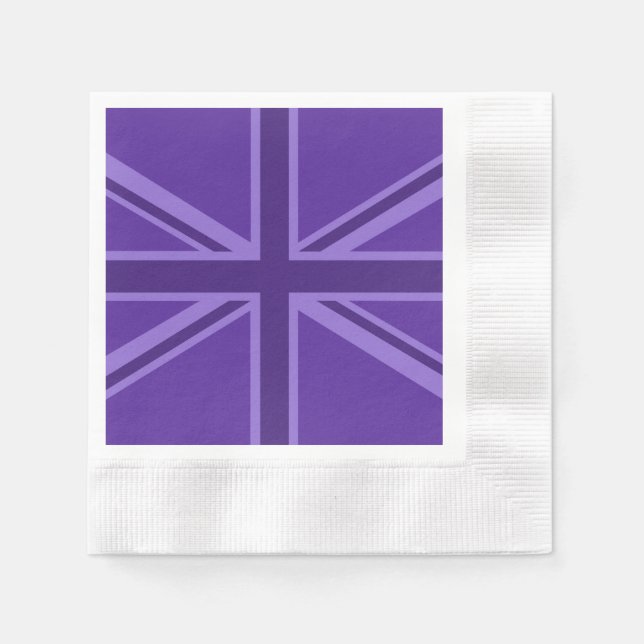 Serviette En Papier Union Jack violette vibrante (Devant)