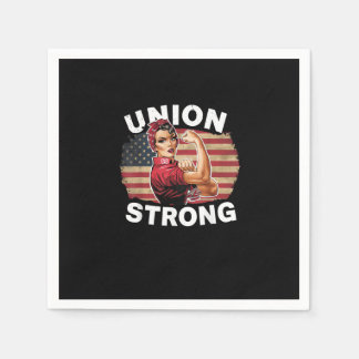 Serviette En Papier Union Strong - Fête du Travail Messy Bun USA Drape