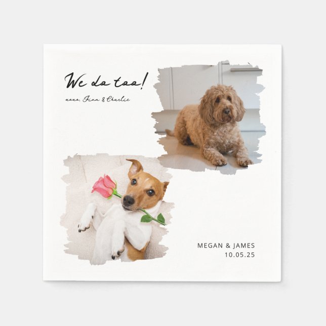 Serviette En Papier Unique 2 Photos Nous Faisons Trop Pet Chat Chien M (Devant)