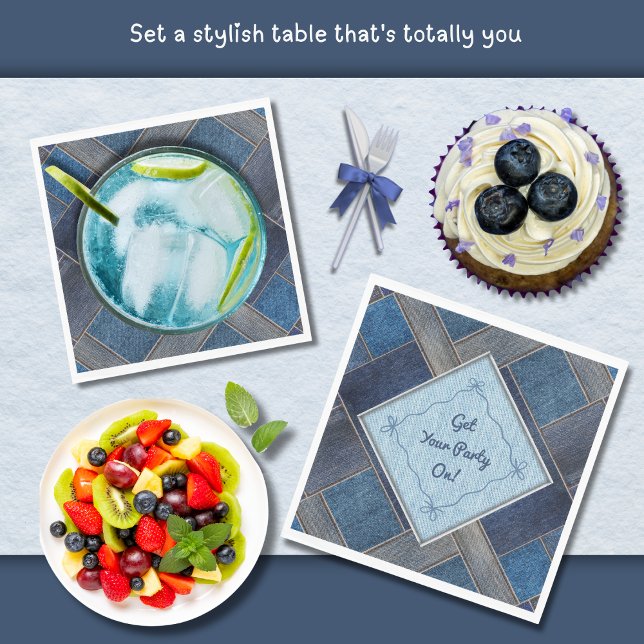 Serviette En Papier Unique Indigo Denim Jeans (Unique Indigo Denim Jeans Birthday Party Napkins)