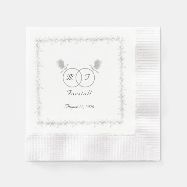 Serviette En Papier Unité nuptiale Mariage catholique monogramme (Devant)