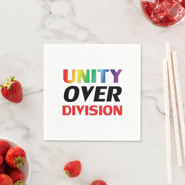 Serviette En Papier "Unité sur division" orgueil lgbtq lgbt livre blan (En situation)
