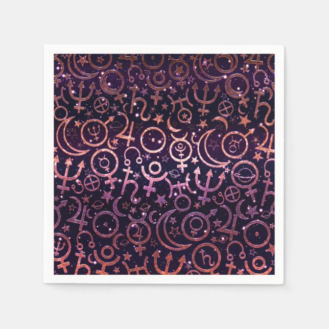 Serviette En Papier Univers Spatial Planétaire de Planètes Brillantes  (Devant)
