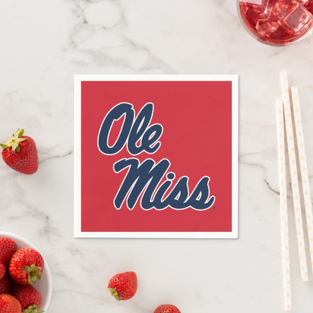 Serviette En Papier Université du Mississippi | Ole Miss Script (En situation)