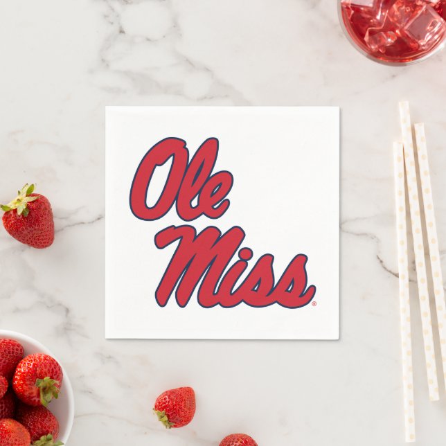 Serviette En Papier Université du Mississippi | Ole Miss Script (En situation)