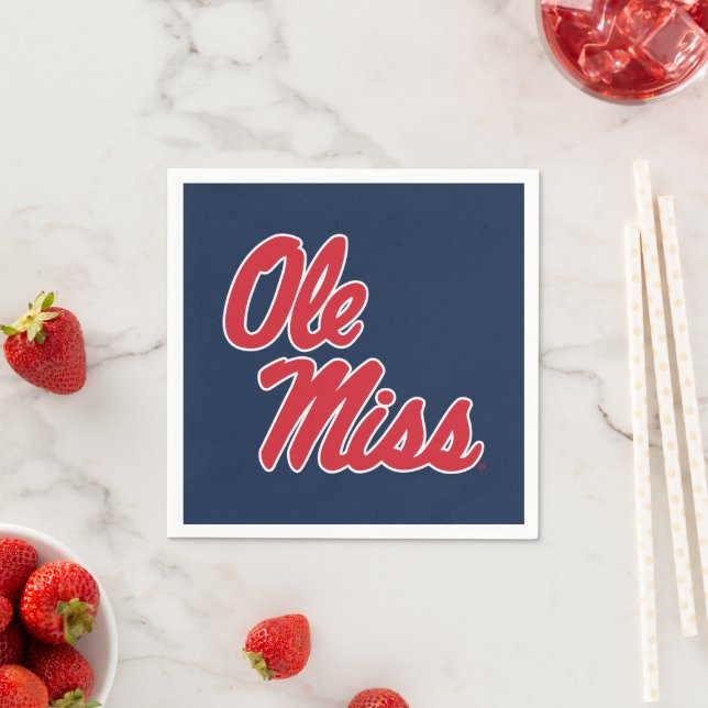 Serviette En Papier Université du Mississippi | Ole Miss Script (En situation)