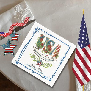Serviette En Papier US 250 ans de liberté aquarelle 4 juillet