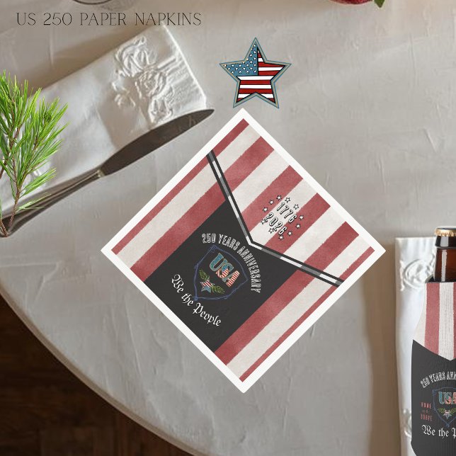 Serviette En Papier US 250 We the People Patriotic Anniversary Paper  (US 250 We the People Patriotic Anniversary Paper Napkins)