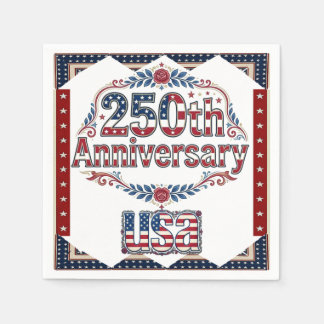 Serviette En Papier USA 250e anniversaire Vintage Stars & Stripes Élég