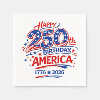 Serviette En Papier USA America 250th Anniversary Patriotic