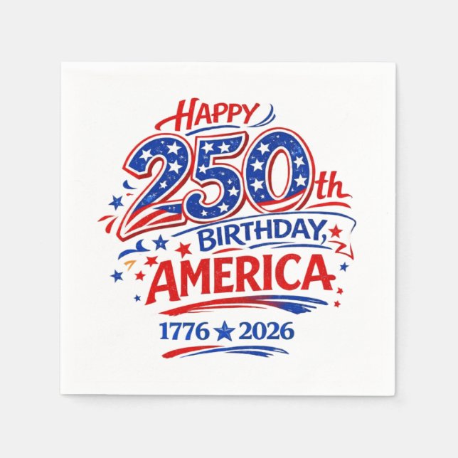 Serviette En Papier USA America 250th Anniversary Patriotic (Devant)