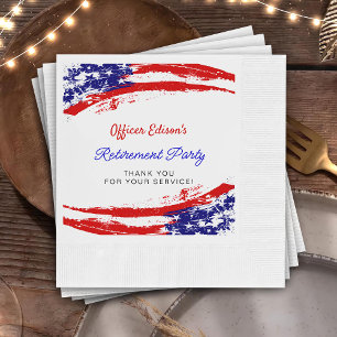 Serviette En Papier USA American Flag Military Retirement Party