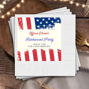 Serviette En Papier USA American Flag Military Retirement Party
