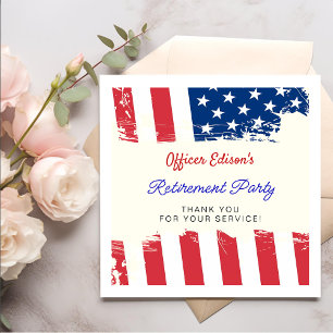 Serviette En Papier USA American Flag Military Retirement Party