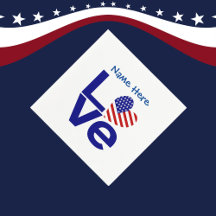 USA Love Drapeau en Bleu Personnalisé Party Cockta