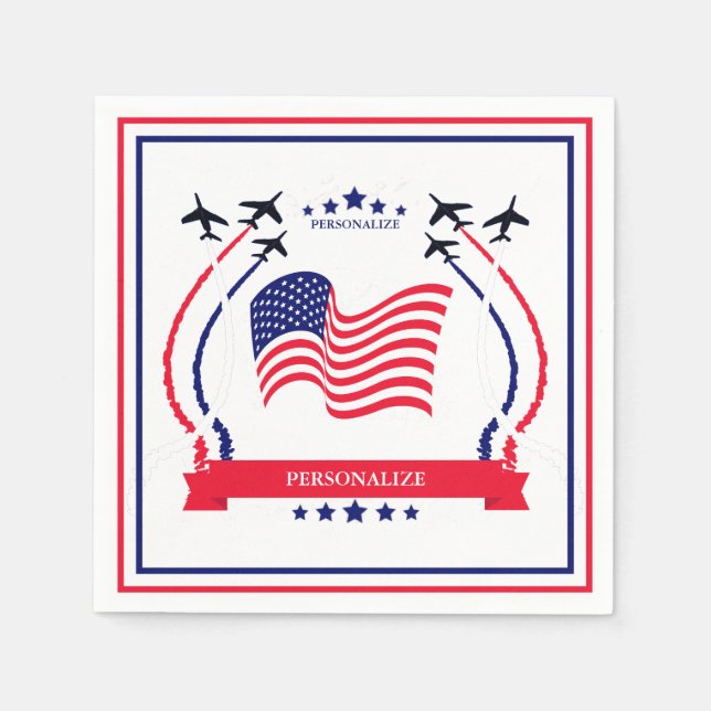 Serviette En Papier USA Rouge Blanc & Bleu N'importe quelle occasion F (Devant)