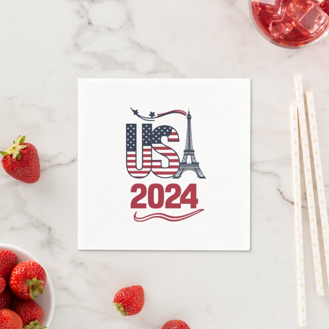 Serviette En Papier USA Team American Flag Sport USA 2024 (En situation)