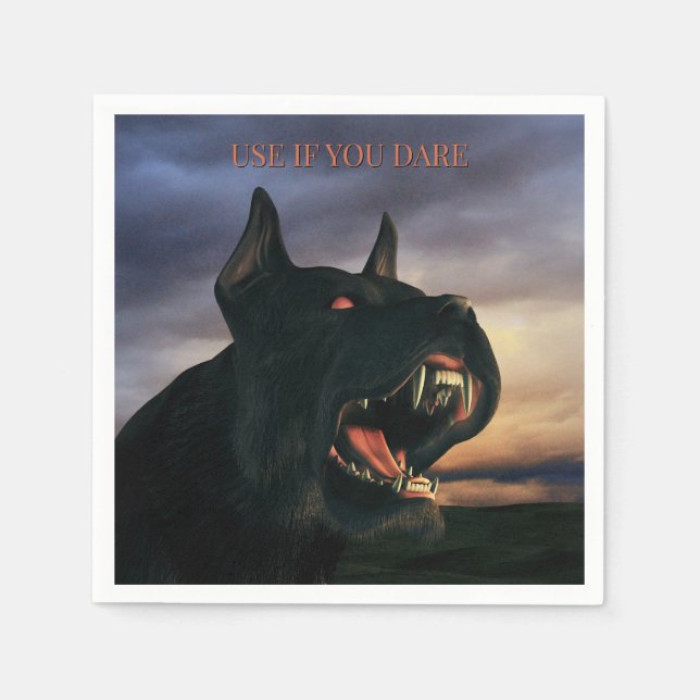 Serviette En Papier Use If You Dare. Big, black dog (Devant)