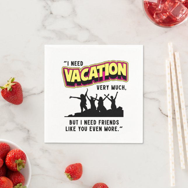 SERVIETTE EN PAPIER VACANCES (En situation)