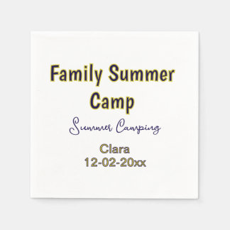 Serviette En Papier Vacances de camping en famille ajoutez nom dateÉté