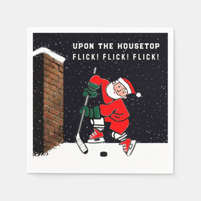 Serviette En Papier Vacances de hockey (Devant)